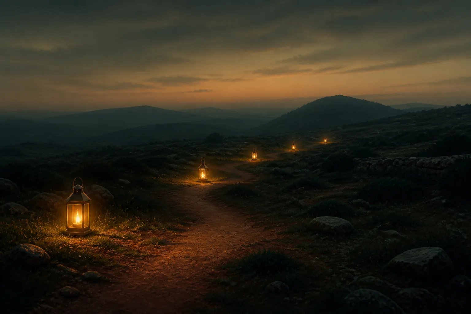 Atmospheric concept artwork for Lanterns Left Behind